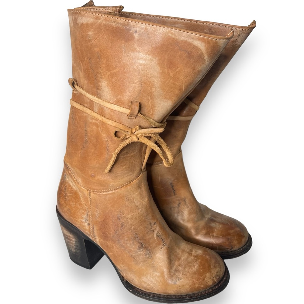 Freebird By Steven Guilt Midi Stacked Heel Boots